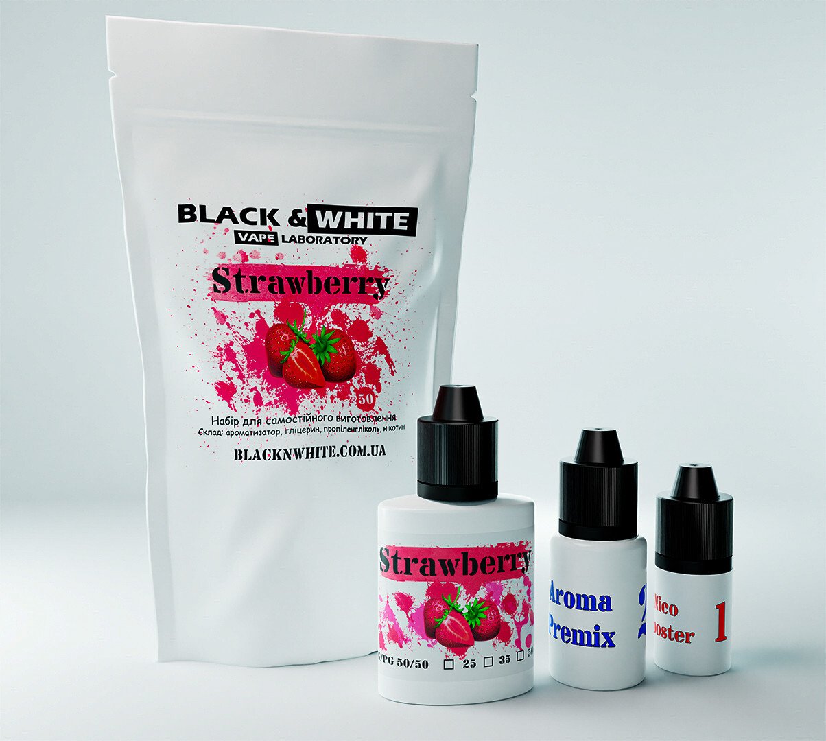 Премикс набор Black&White Strawberry, 50 мг